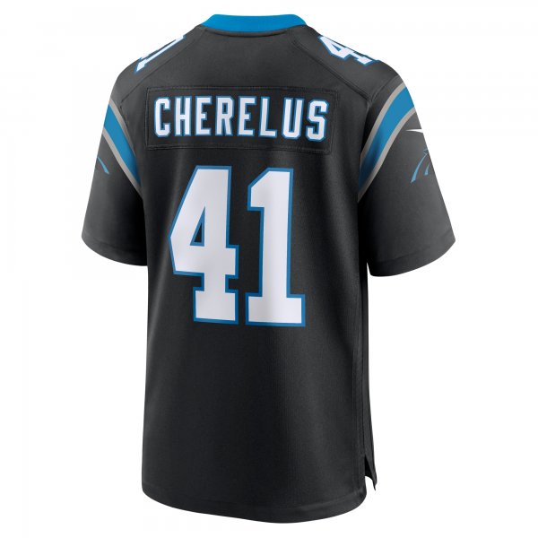 Men's Carolina Panthers Claudin Cherelus Nike  Black Team Game Jersey