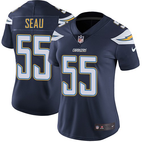 Nike Los Angeles Chargers #55 Junior Seau Navy Blue Team Color Women's Stitched NFL Vapor Untouchable Limited Jersey