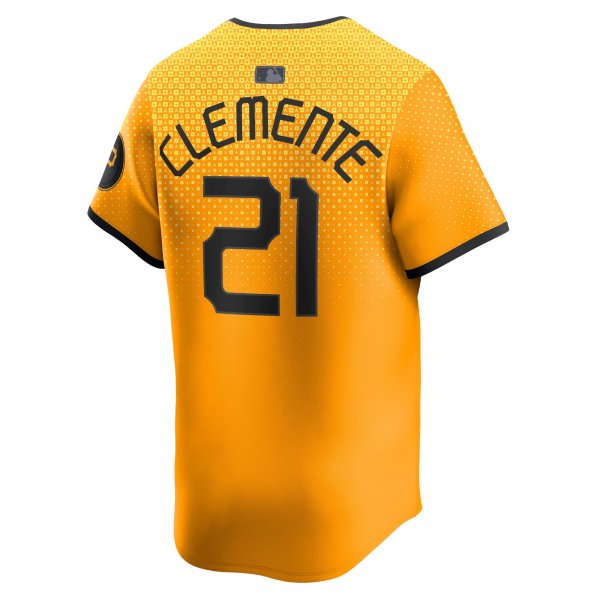 Men's Pittsburgh Pirates Roberto Clemente Nike Gold City Connect Limited Player Jersey