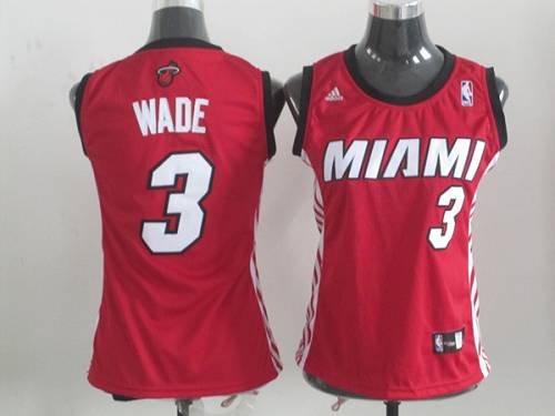 Miami Heat #3 Dwyane Wade Red Women's Alternate Stitched NBA Jersey