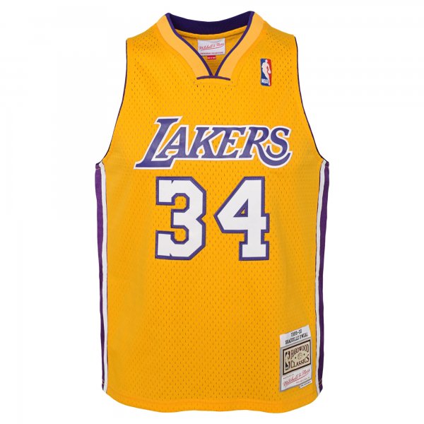 Youth Los Angeles Lakers Shaquille O'Neal Mitchell & Ness Gold 1999/00 Hardwood Classics Swingman Jersey