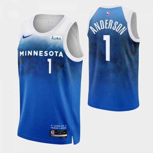 2023-24 City Edition Minnesota Timberwolves #1 Kyle Anderson Blue Swingman Jersey