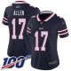 Women's Buffalo Bills #17 Josh Allen NavyStitched NFL Limited Inverted Legend 100th Season Jersey