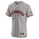 Men's San Francisco Giants  Nike Gray Road Vapor Premier Elite Patch Jersey