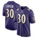 Men's Baltimore Ravens Trenton Simpson Nike  Purple  Game Jersey