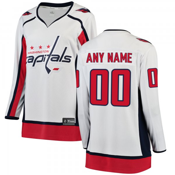 Women's Washington Capitals Fanatics White Away Breakaway Custom Jersey