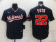 Men's Washington Nationals #22 Juan Soto Navy Blue Stitched Cool Base MLB Jersey