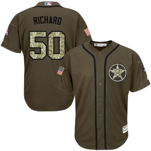 Houston Astros #50 J. R. Richard Green Salute to Service Stitched MLB Jersey