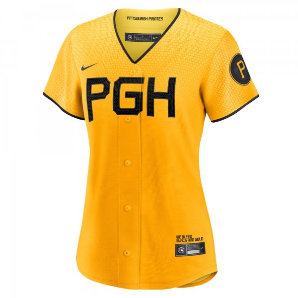 Women's Pittsburgh Pirates Roberto Clemente Nike Gold City Connect Replica Player Jersey