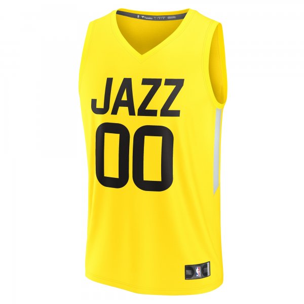 Youth Utah Jazz Fanatics Yellow Fast Break Replica Custom Jersey - Icon Edition