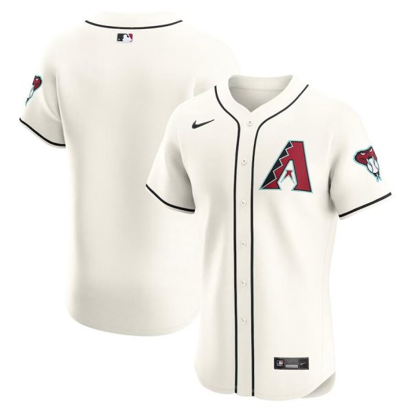 Men's Arizona Diamondbacks Nike Cream 2024 Home Vapor Premier Elite Patch Jersey