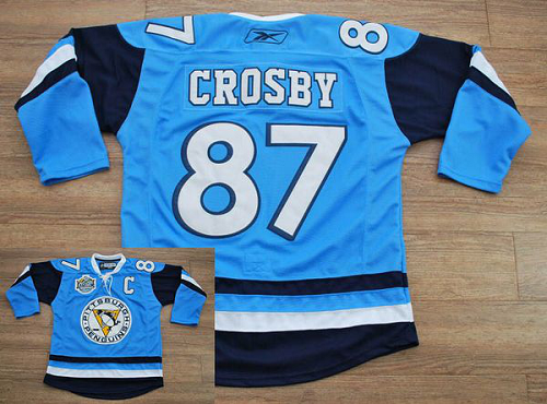 Pittsburgh Penguins #87 Sidney Crosby Stitched Baby Blue 2011 Winter Classic Vintage NHL Jersey