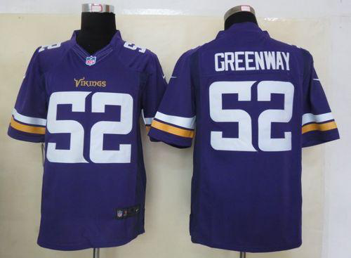 Nike Minnesota Vikings #52 Chad Greenway Purple Team Color Men's Stitched NFL Limited Jersey