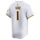 Men's San Diego Padres Nike White #1 Dad Home Limited Jersey