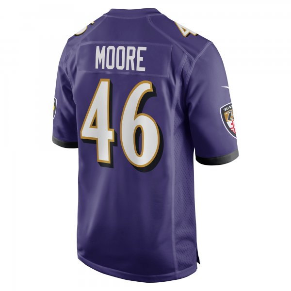 Men's Baltimore Ravens Nick Moore Nike Purple Game Jersey