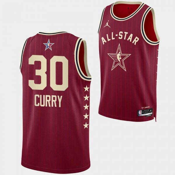 Golden State Warriors Stephen Curry #30 Red 2024 NBA All-Star Game Jersey Swingman