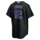 Men's New York Mets Francisco Lindor Nike Black 2022 Alternate Replica Player Jersey