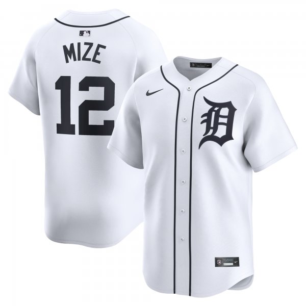 Men's Detroit Tigers #12 Casey Mize Nike White Home Limited Player Jersey