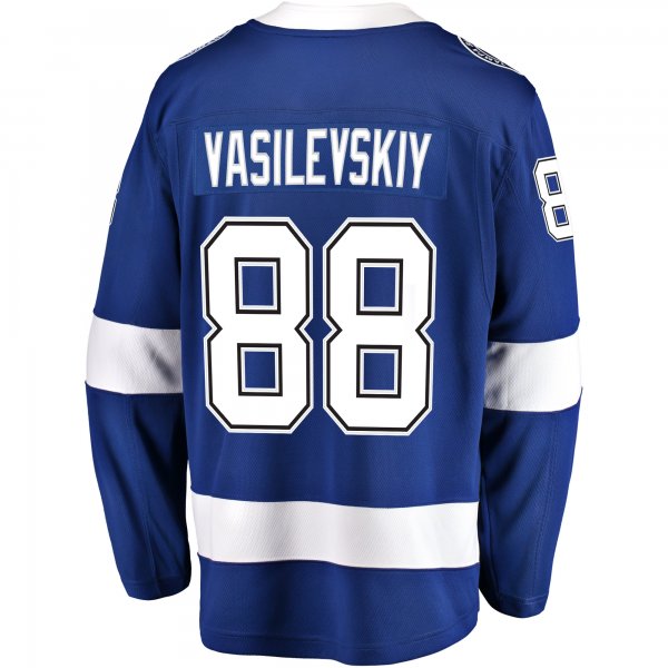 Men's Tampa Bay Lightning Andrei Vasilevskiy Fanatics Blue Home Breakaway Player Jersey