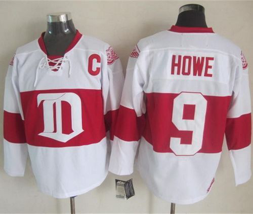 Detroit Red Wings #9 Gordie Howe White Winter Classic CCM Throwback Stitched NHL Jersey