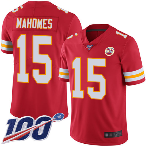 Kansas City Chiefs #15 Patrick Mahomes Red Team Color Men's Stitched NFL 100th Season Vapor Limited Jersey