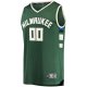 Men's Milwaukee Bucks Fanatics Hunter Green Fast Break Custom Replica Jersey - Icon Edition