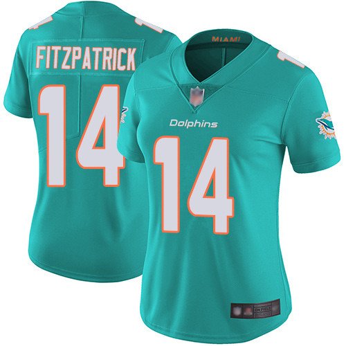 Women's Nike Miami Dolphins #14 Ryan Fitzpatrick Limited Home Aqua Green Football Vapor Untouchable NFL Jersey