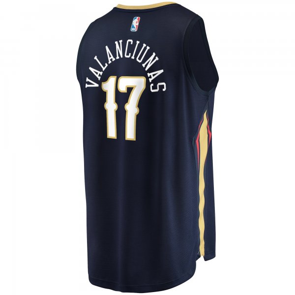 Men's New Orleans Pelicans Jonas Valanciunas Fanatics Navy Fast Break Replica Jersey - Icon Edition