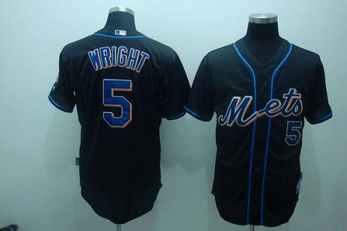 New York Mets #5 David Wright Stitched Black MLB Jersey