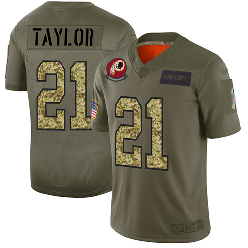 Washington Redskins #21 Sean Taylor Olive/Camo Men's Stitched NFL Limited 2019 Salute To Service Jersey