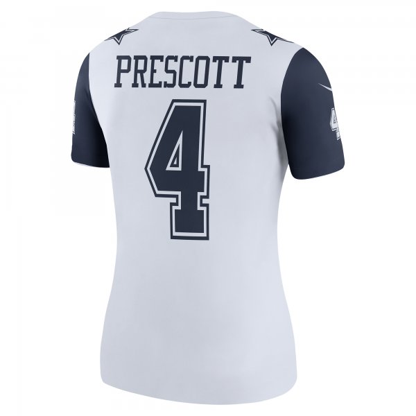 Women's Dallas Cowboys Dak Prescott Nike White Color Rush Legend Player Jersey