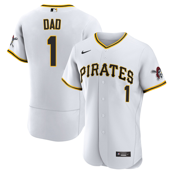 Men's Pittsburgh Pirates Nike White Home #1 Dad MLB Jersey