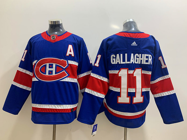 Men's Montreal Canadiens #11 Brendan Gallagher Blue Adidas 2020-21 Alternate Player NHL Jersey