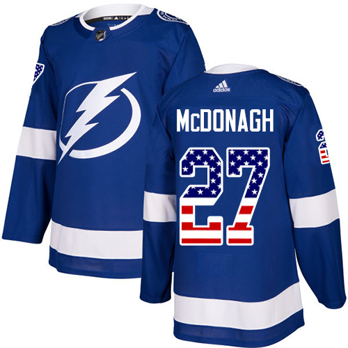 Adidas Tampa Bay Lightning #27 Ryan McDonagh Blue Home USA Flag Stitched NHL Jersey