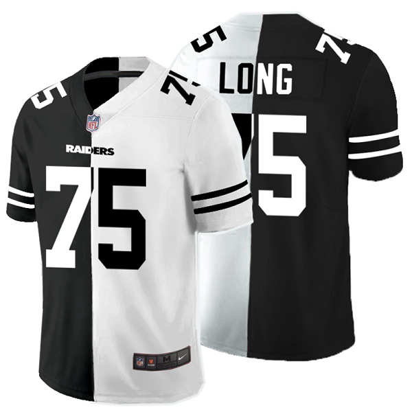 Men's Nike NFL Las Vegas Raiders #75 Howie Long Black White Peaceful Coexisting Split 2020 Vapor Untouchable Stitched Limited Jersey