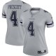 Women's Dallas Cowboys Dak Prescott Nike Gray Inverted Legend Jersey