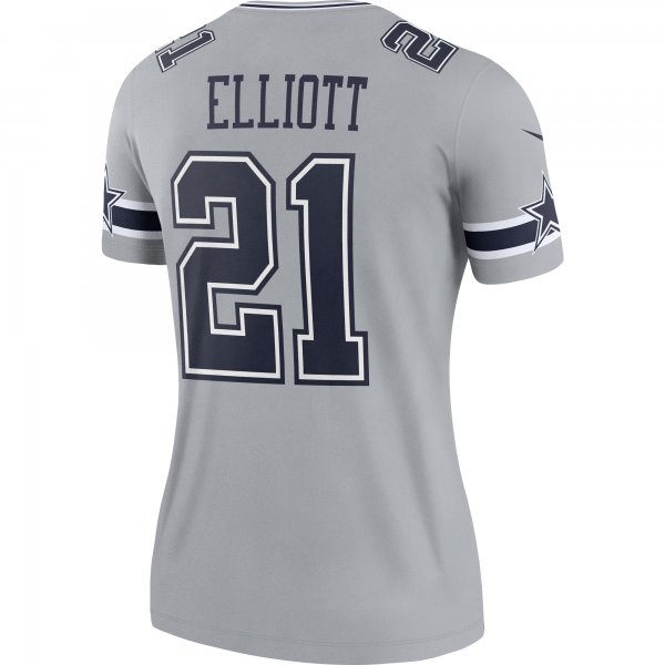 Women's Dallas Cowboys Ezekiel Elliott Nike Gray Inverted Legend Jersey