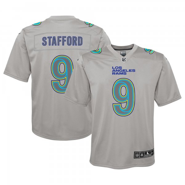 Youth Los Angeles Rams Matthew Stafford Nike Gray Atmosphere Game Jersey