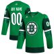 Men's Boston Bruins  adidas Kelly Green St. Patrick's Day Custom Jersey