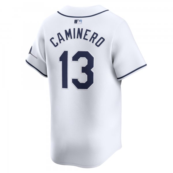 Men's Tampa Bay Rays Junior Caminero Nike White Home Limited Player Jersey