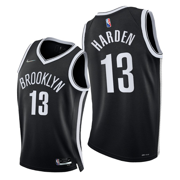 Men's Brooklyn Nets #13 James Harden 2021-22 Diamond 75th Season Black Icon Edition Icon Edition NBA Jersey