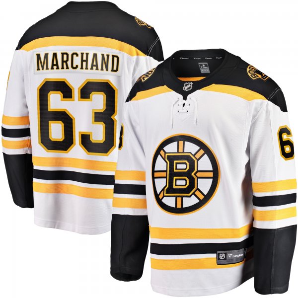 Men's Boston Bruins Brad Marchand Fanatics White Away Premier Breakaway Player Jersey