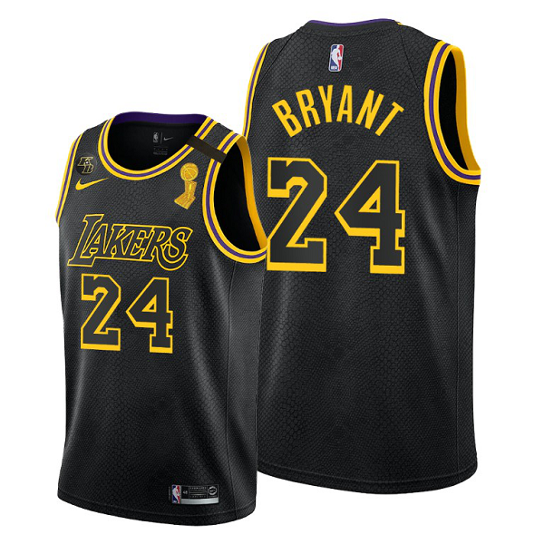 Los Angeles Lakers 2020 NBA Finals Champions Kobe Bryant Black Jersey Honors Mamba