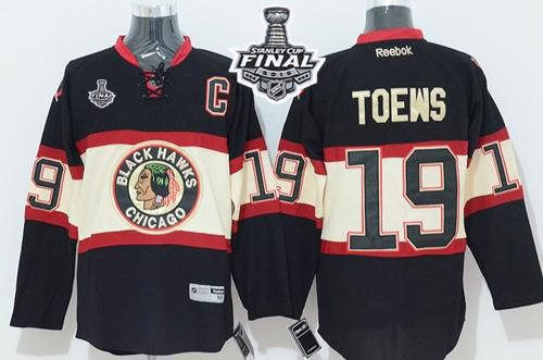 Chicago Blackhawks #19 Jonathan Toews Black New Third 2015 Stanley Cup Stitched NHL Jersey