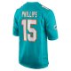 Men's Miami Dolphins Jaelan Phillips Nike Aqua Game Player Jersey