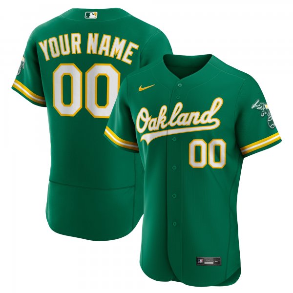 Men's Oakland Athletics Nike Kelly Green Alternate Custom Jersey