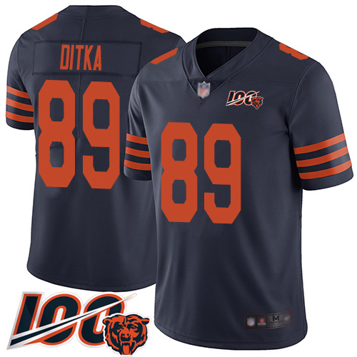 Chicago Bears #89 Mike Ditka Navy Blue Alternate Men's Stitched NFL 100th Season Vapor Limited Jersey