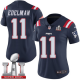 Nike New England Patriots #11 Julian Edelman Navy Blue Super Bowl LI 51 Women's Stitched NFL Limited Rush Jersey