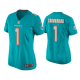 Women's #1 Tua Tagovailoa Miami Dolphins Aqua 2020 NFL Draft Game Jersey