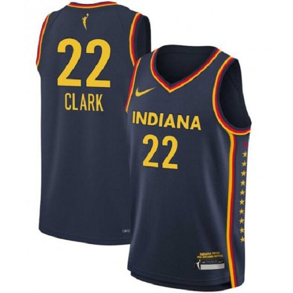 Men's Indiana Fever #22 Caitlin ClarkNike Navy 2024 WNBA Draft Explorer Edition Victory Player Jersey